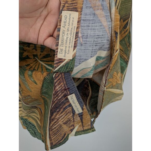 Vintage The Territory Ahead Hawaiian Button Up Shirt Men Size L Floral Tropical - Picture 6 of 9